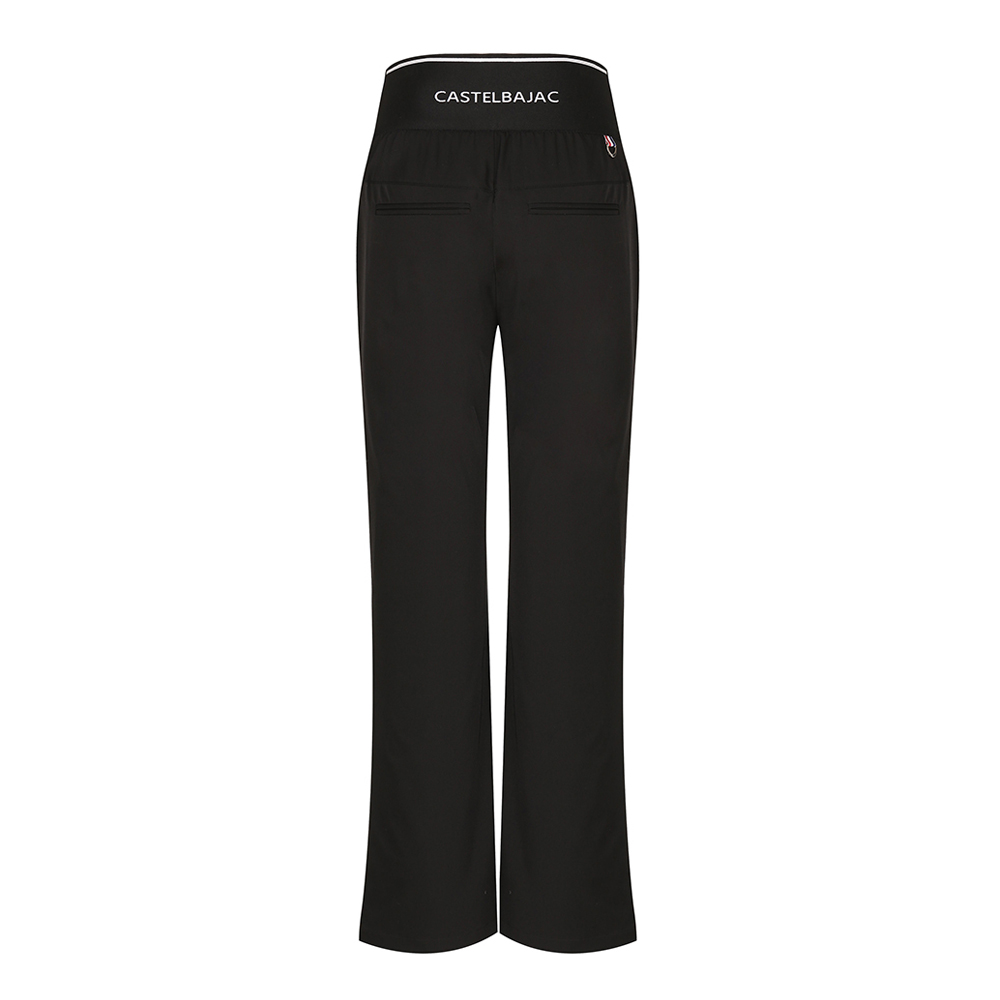 Double High-rise bootscut pants (Black)