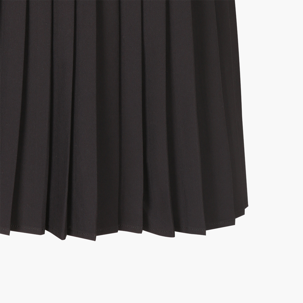 Yoke middle pleats skirt (Black)