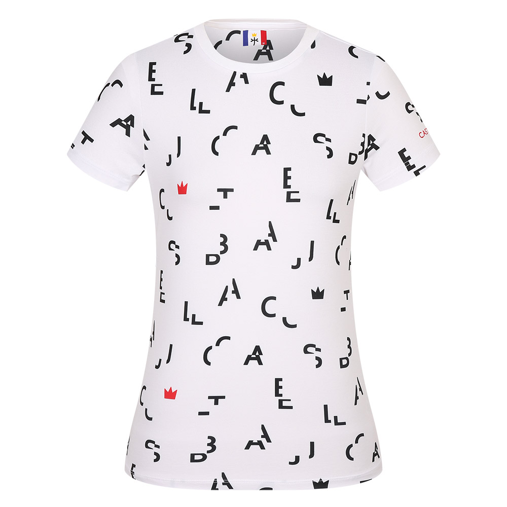 여성 그래픽 패턴 라운드 반팔 티셔츠