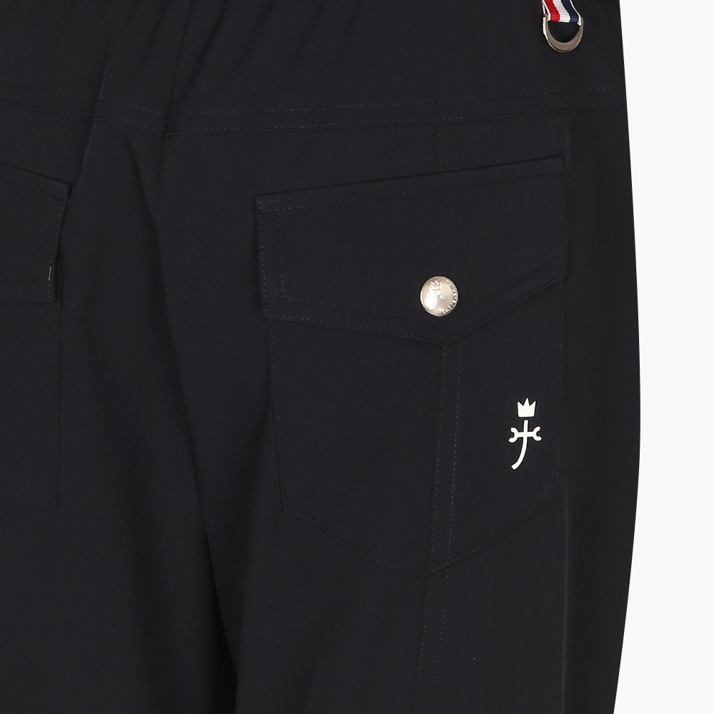 Double High-rise slim pants (Navy)